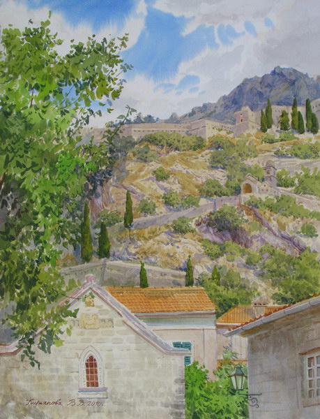 Victoria Kiryanova. Montenegro. View of Kotor fortress, 2010