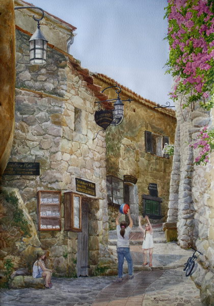 Victoria Kiryanova. Eze-village. Children playing ball, 2013
