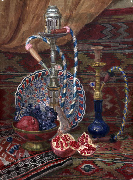Victoria Kiryanova. Hookahs and fruit, 2004