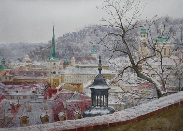 Victoria Kiryanova. Roofs of winter Praga, 2011
