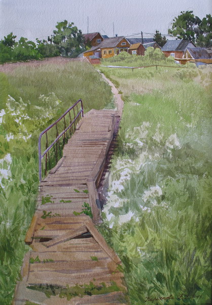 Victoria Kiryanova. Footbridge over river Vorya, 2008