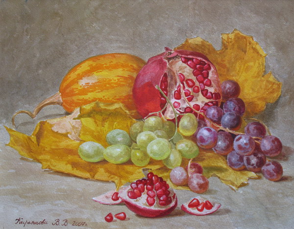 Victoria Kiryanova. Autumn still life with pomegranate, 2007