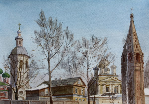 Victoria Kiryanova. Ostashkov.Resurrection cathedral and bell tower, 2011