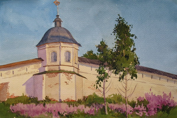 Victoria Kiryanova. Pereslavl-Zalesskiy. Goritsky monastery at sunset, 2007