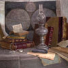 Still life with cards and old time books, 2003
95x113.2 cm; ������� �� ���������