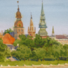 Sunset over Old Riga, 2009