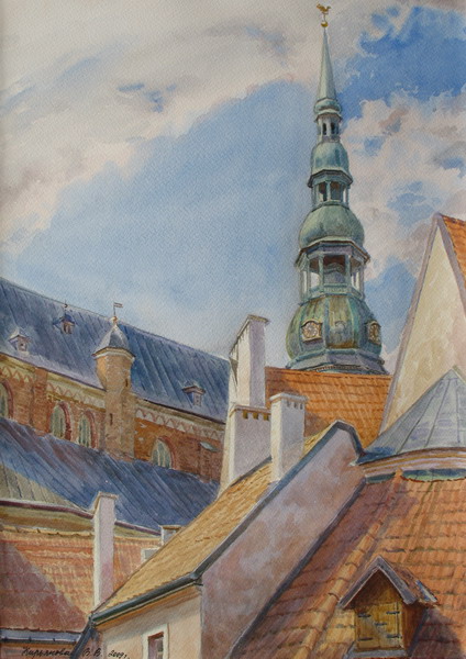 Victoria Kiryanova. Riga. View of St.Peter's tower, 2009