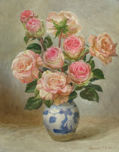 Victoria Kiryanova. Roses in �hinese vase, 2009