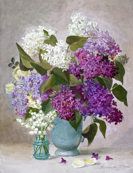 Victoria Kiryanova. Lilac and lilies of the valley, 2016