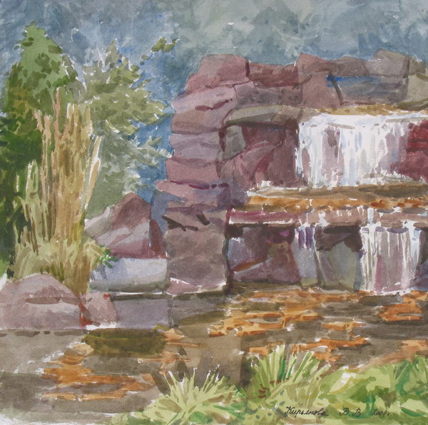 Victoria Kiryanova. Waterfall in forest, 2004