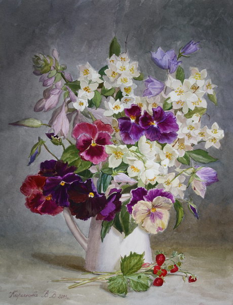 Victoria Kiryanova. Jasmin and pansies, 2013