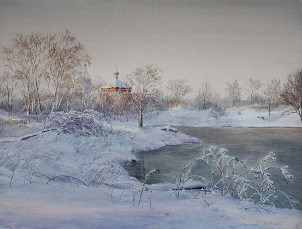 Victoria Kiryanova. Winter monring on Kliazma, 2015